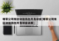 哪家公司有区块链钱包开发项目[哪家公司有区块链钱包开发项目资质]